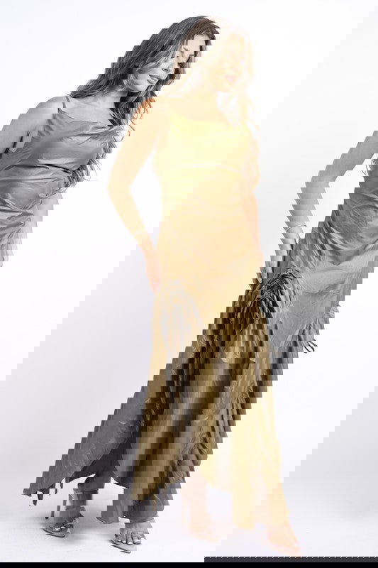 Ruched Cowl Neck Maxi Dress - ShopEbonyMonique