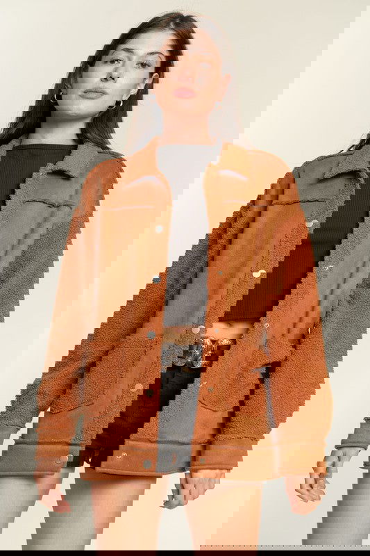 Sherpa Suede Jacket - ShopEbonyMonique