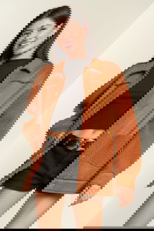 Sherpa Suede Jacket - ShopEbonyMonique