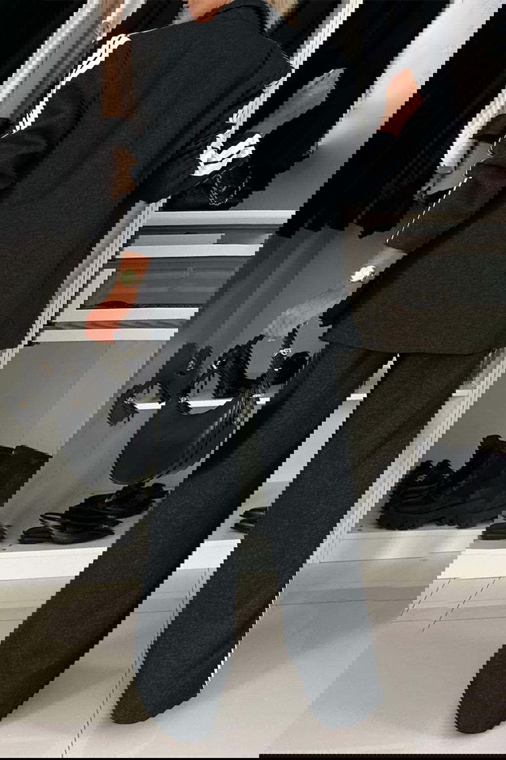 Stripe Contrast Lapel Collar Top and Pants Set - ShopEbonyMonique