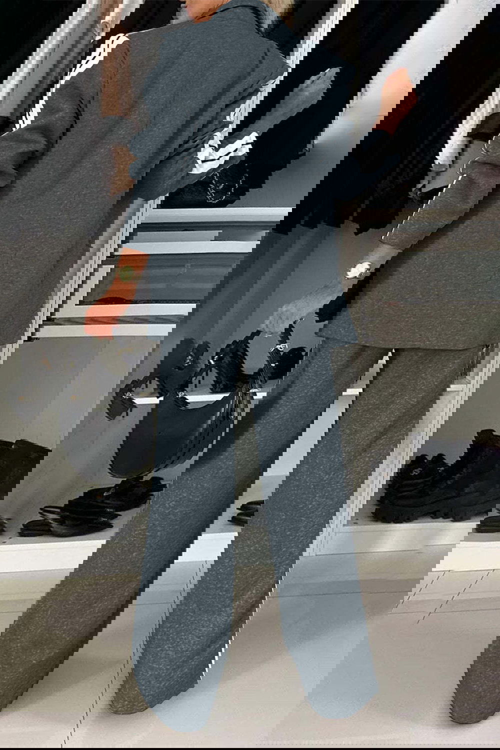 Stripe Contrast Lapel Collar Top and Pants Set - ShopEbonyMonique