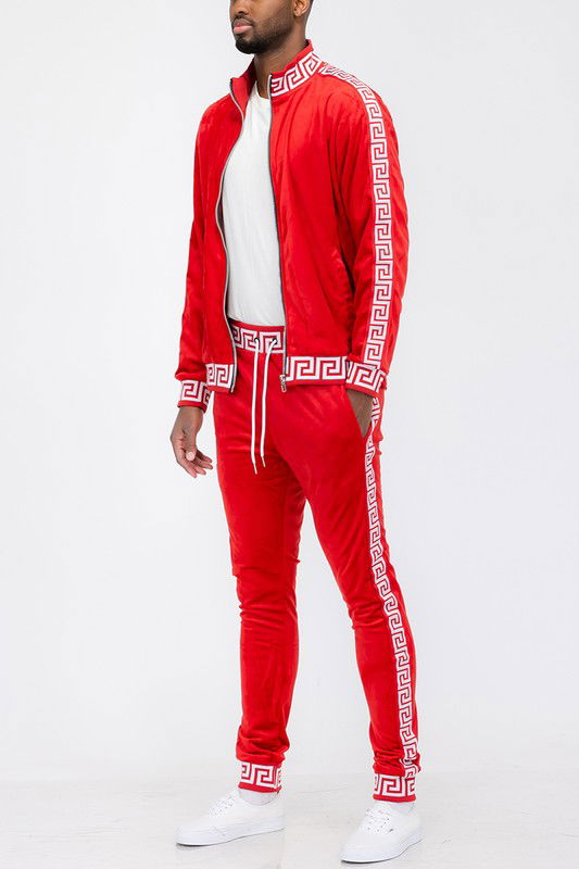 Track Set Velour Status Print Suit - ShopEbonyMonique