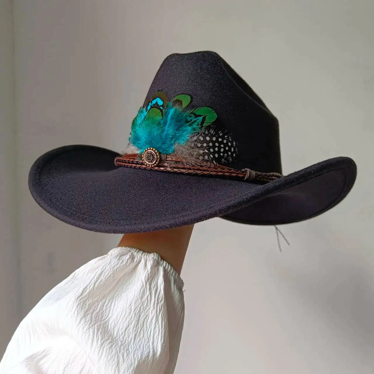 Wide Brim Western Cowboy Hat - ShopEbonyMonique