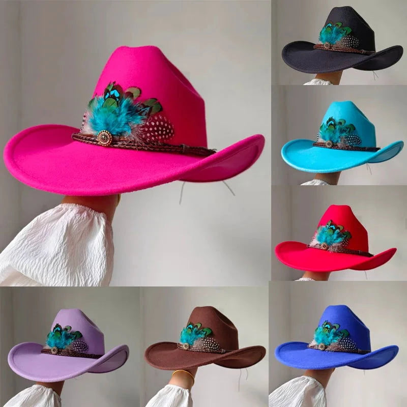 Wide Brim Western Cowboy Hat - ShopEbonyMonique