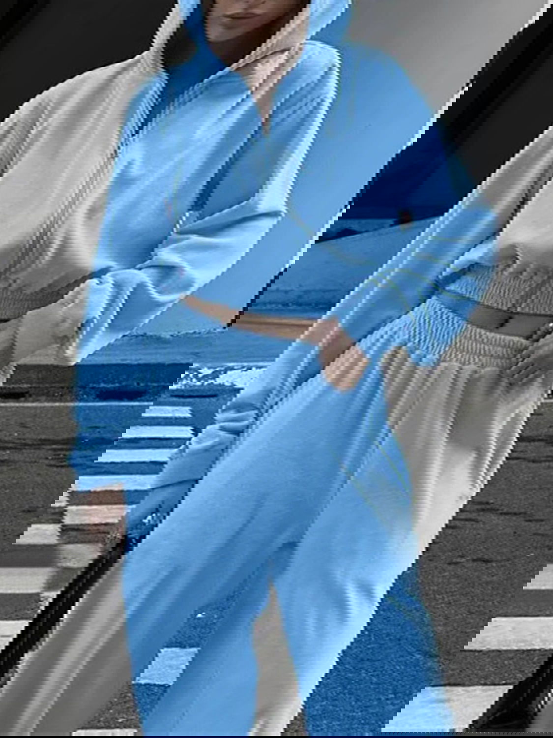 Zip Up Hoodie and Pocketed Pants Set - ShopEbonyMonique