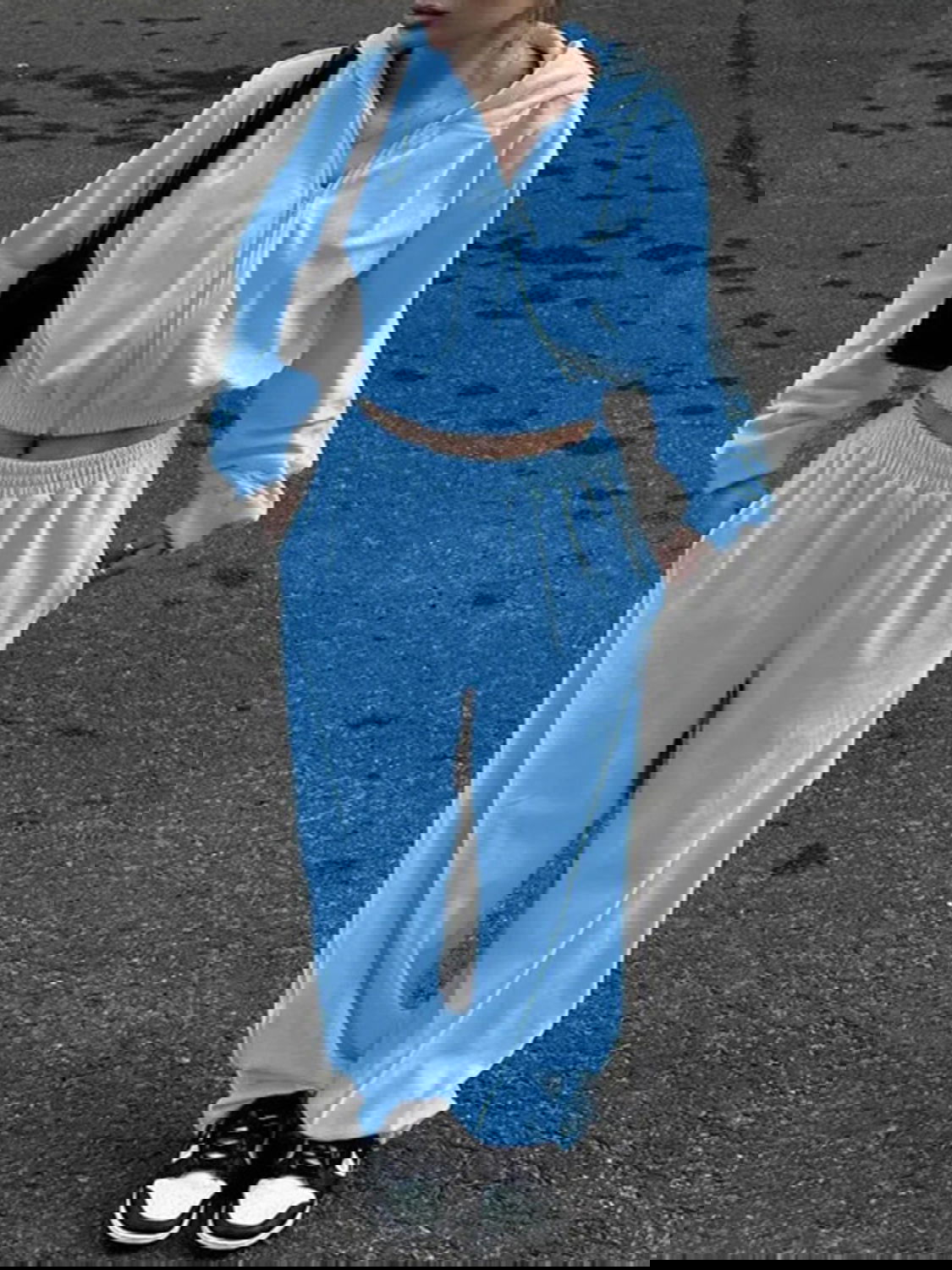 Zip Up Hoodie and Pocketed Pants Set - ShopEbonyMonique