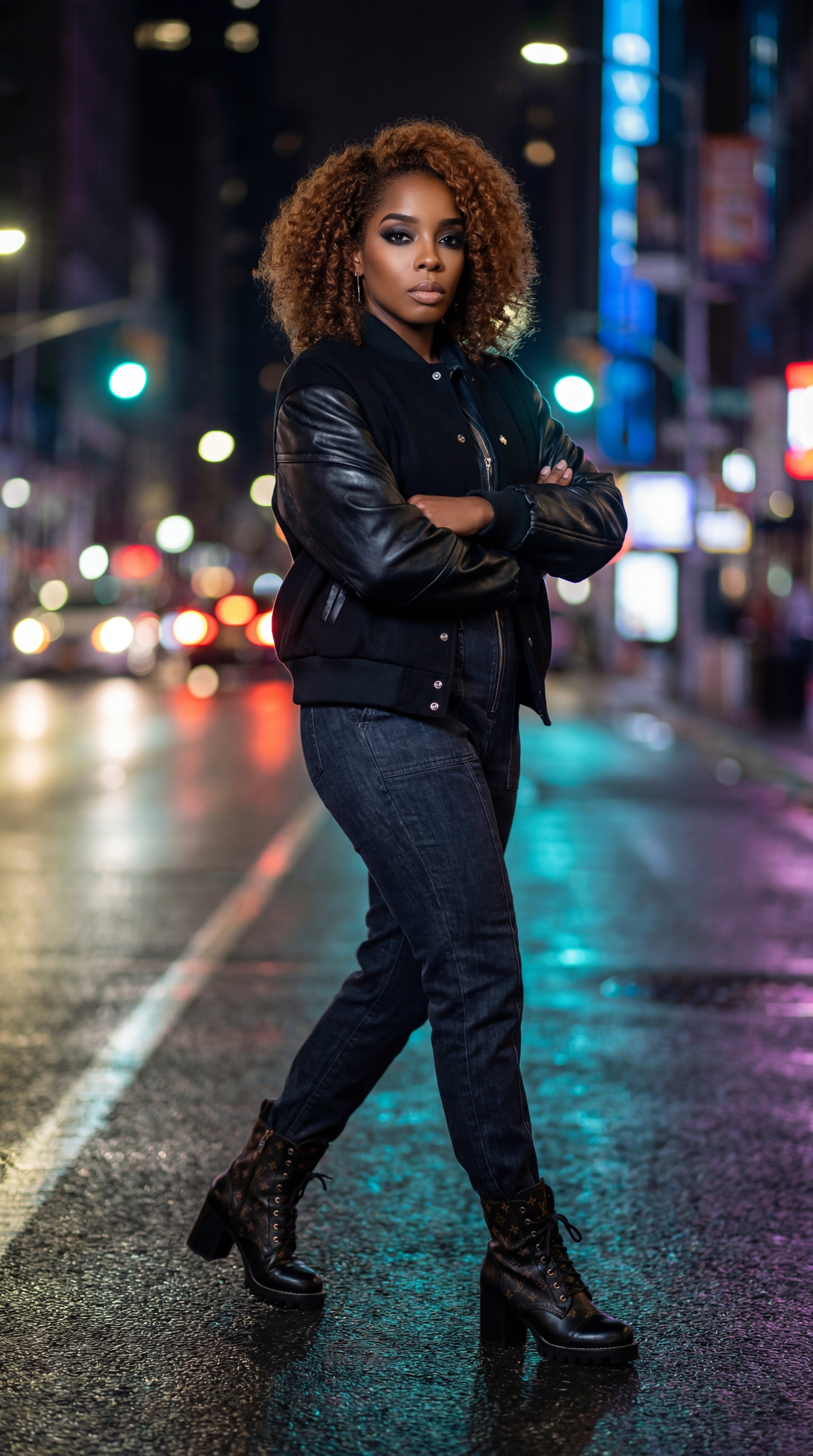 EM PU Leather Sleeve Patchwork Baseball Jacket