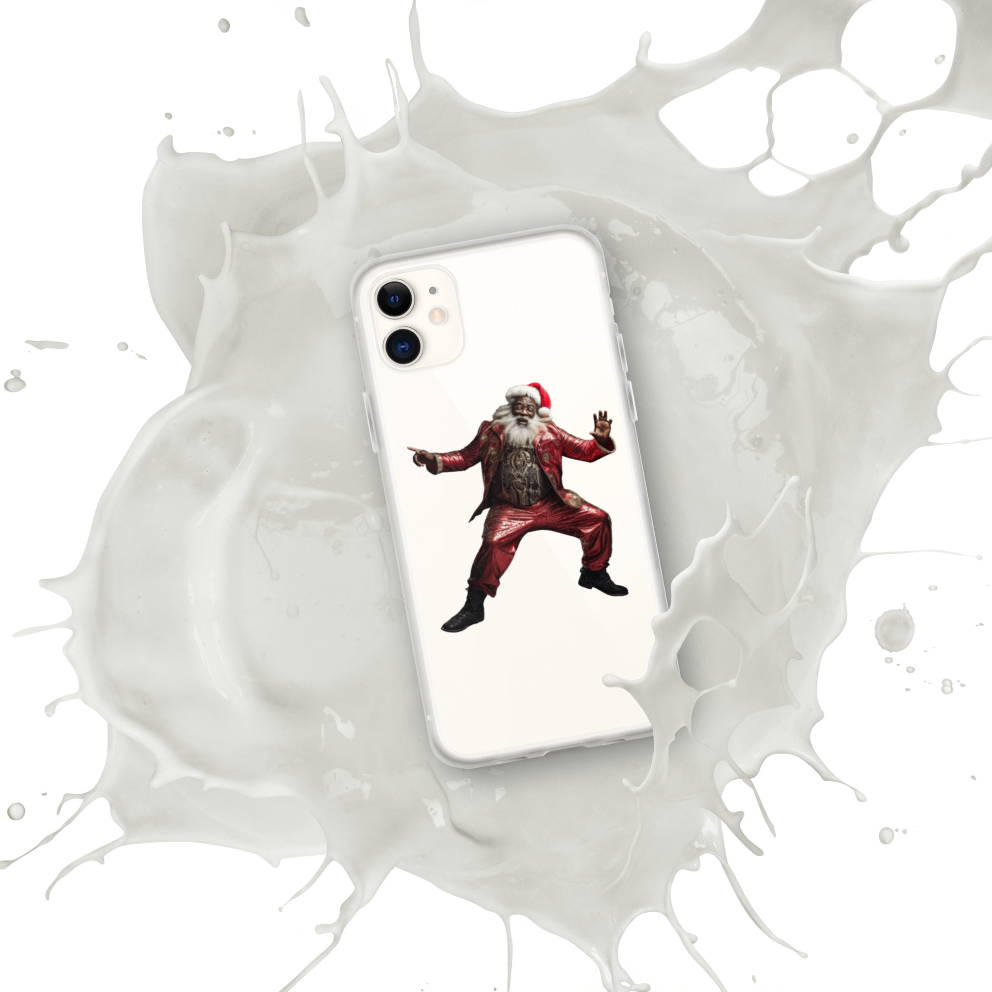 Black Santa Clear Case for iPhone® - ShopEbonyMonique