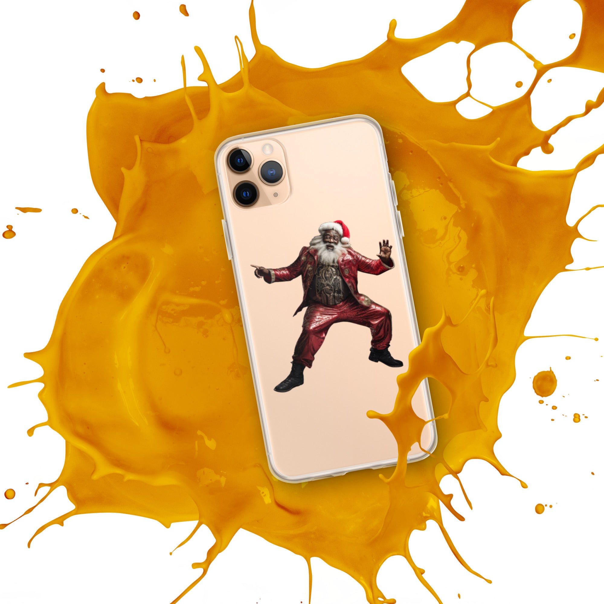 Black Santa Clear Case for iPhone® - ShopEbonyMonique