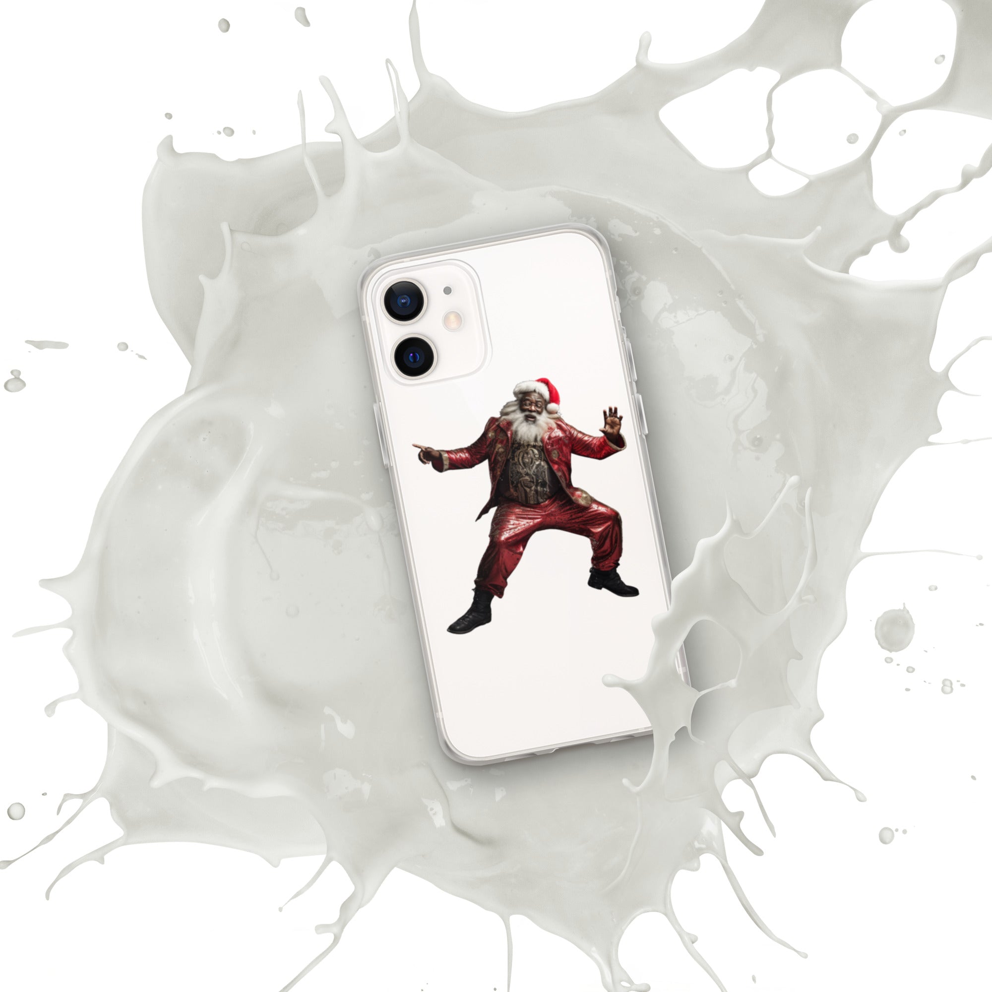 Black Santa Clear Case for iPhone® - ShopEbonyMonique