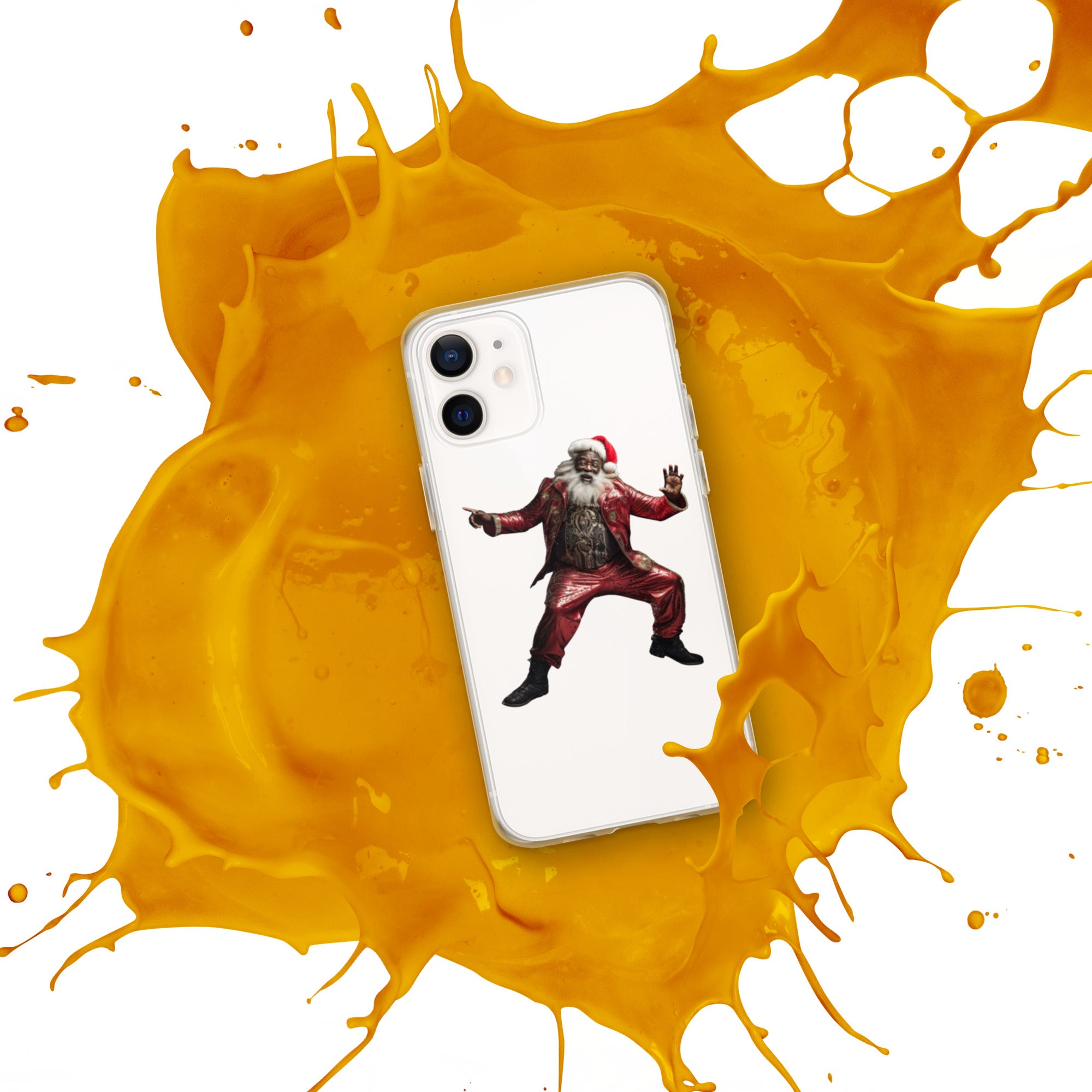 Black Santa Clear Case for iPhone® - ShopEbonyMonique