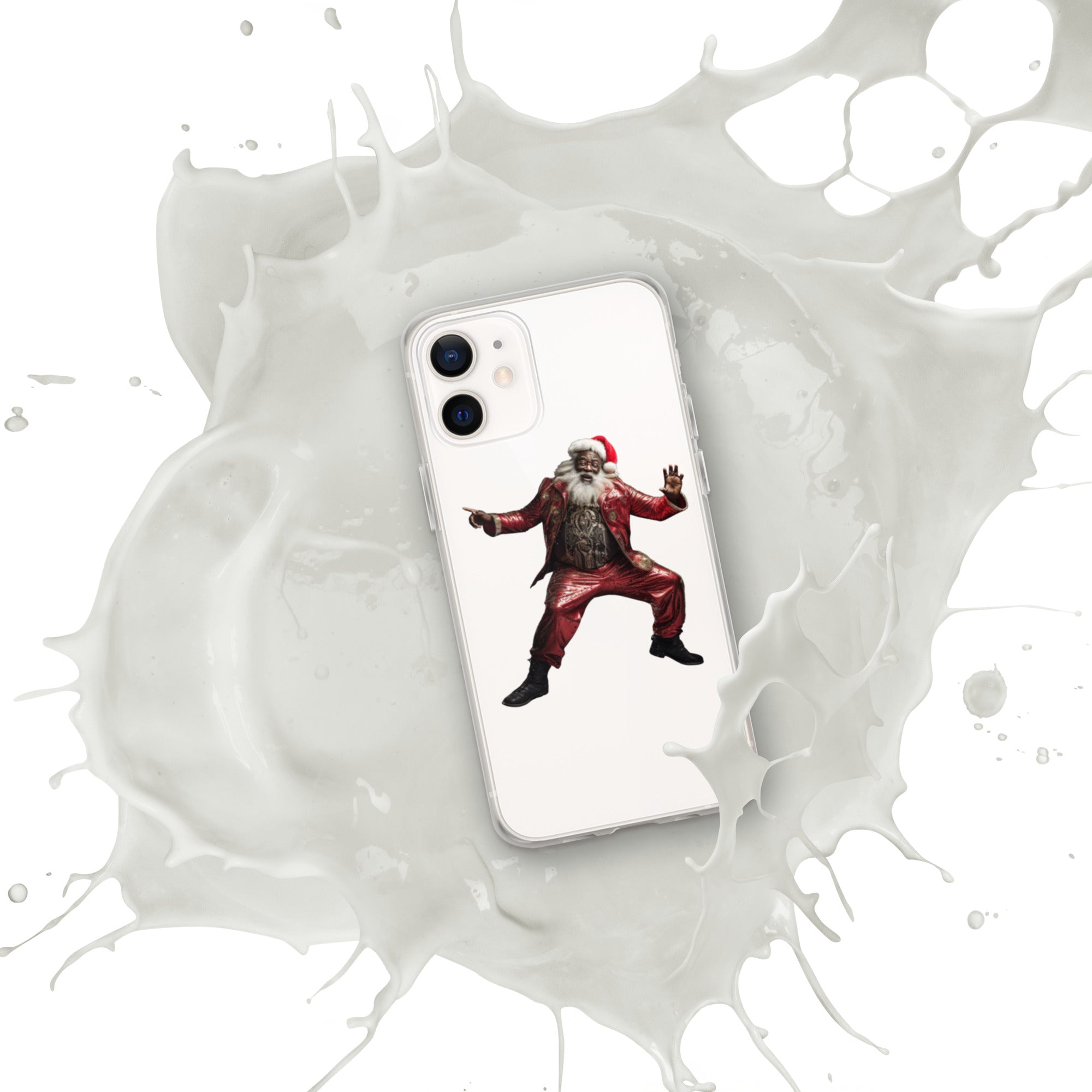 Black Santa Clear Case for iPhone® - ShopEbonyMonique