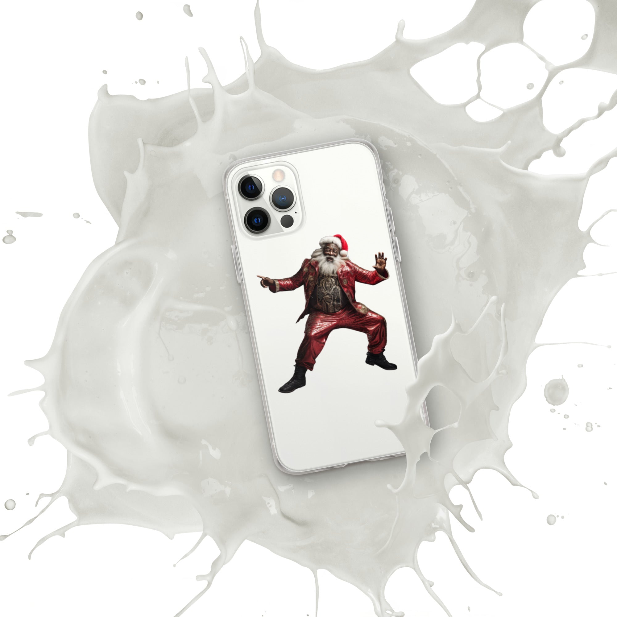 Black Santa Clear Case for iPhone® - ShopEbonyMonique