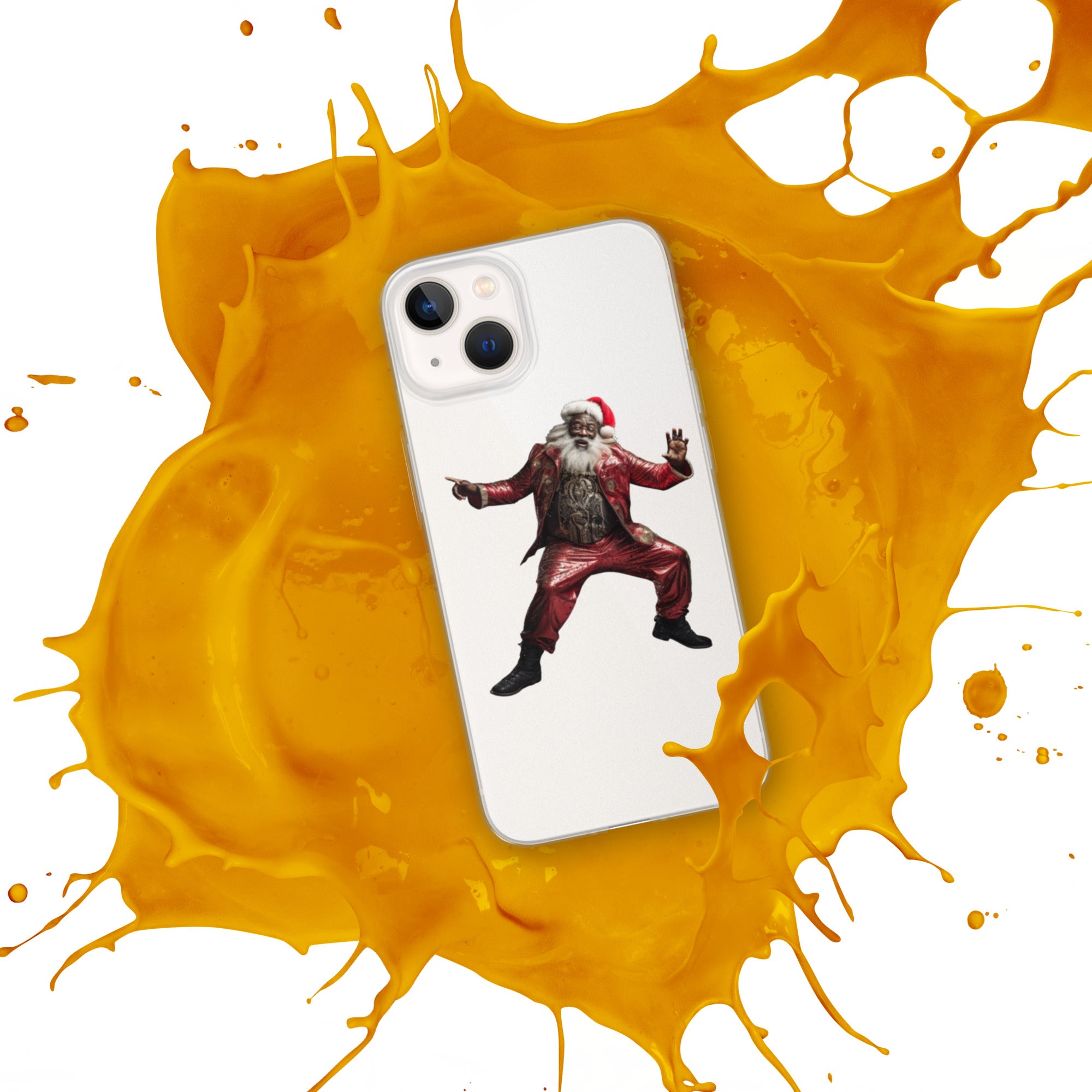 Black Santa Clear Case for iPhone® - ShopEbonyMonique