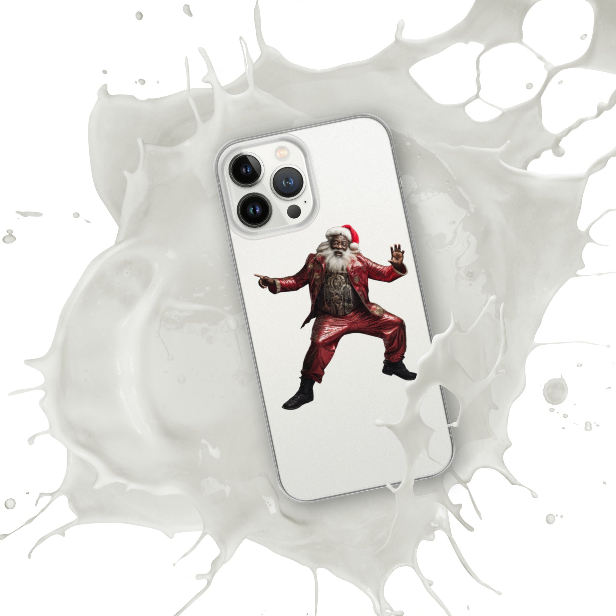 Black Santa Clear Case for iPhone® - ShopEbonyMonique