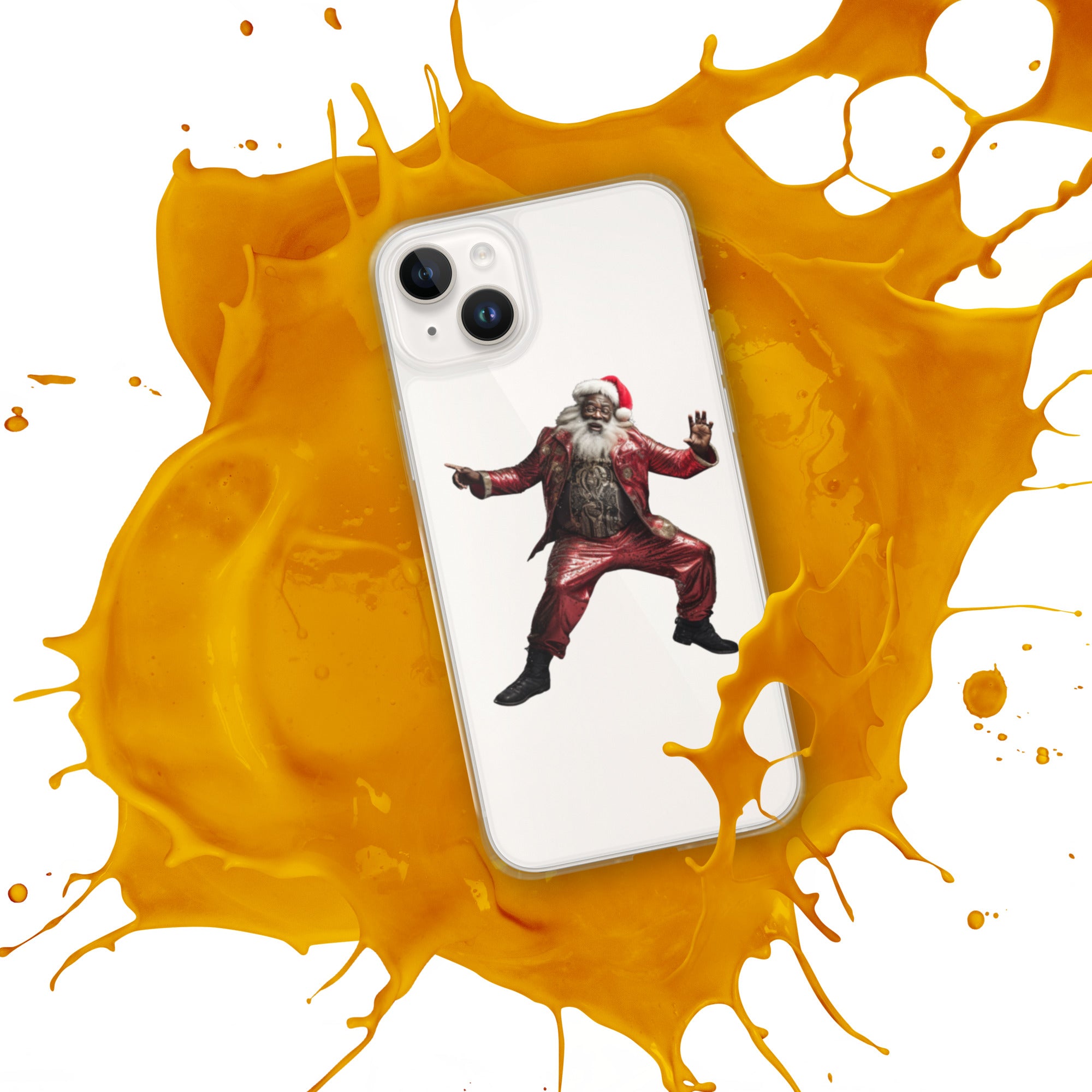 Black Santa Clear Case for iPhone® - ShopEbonyMonique