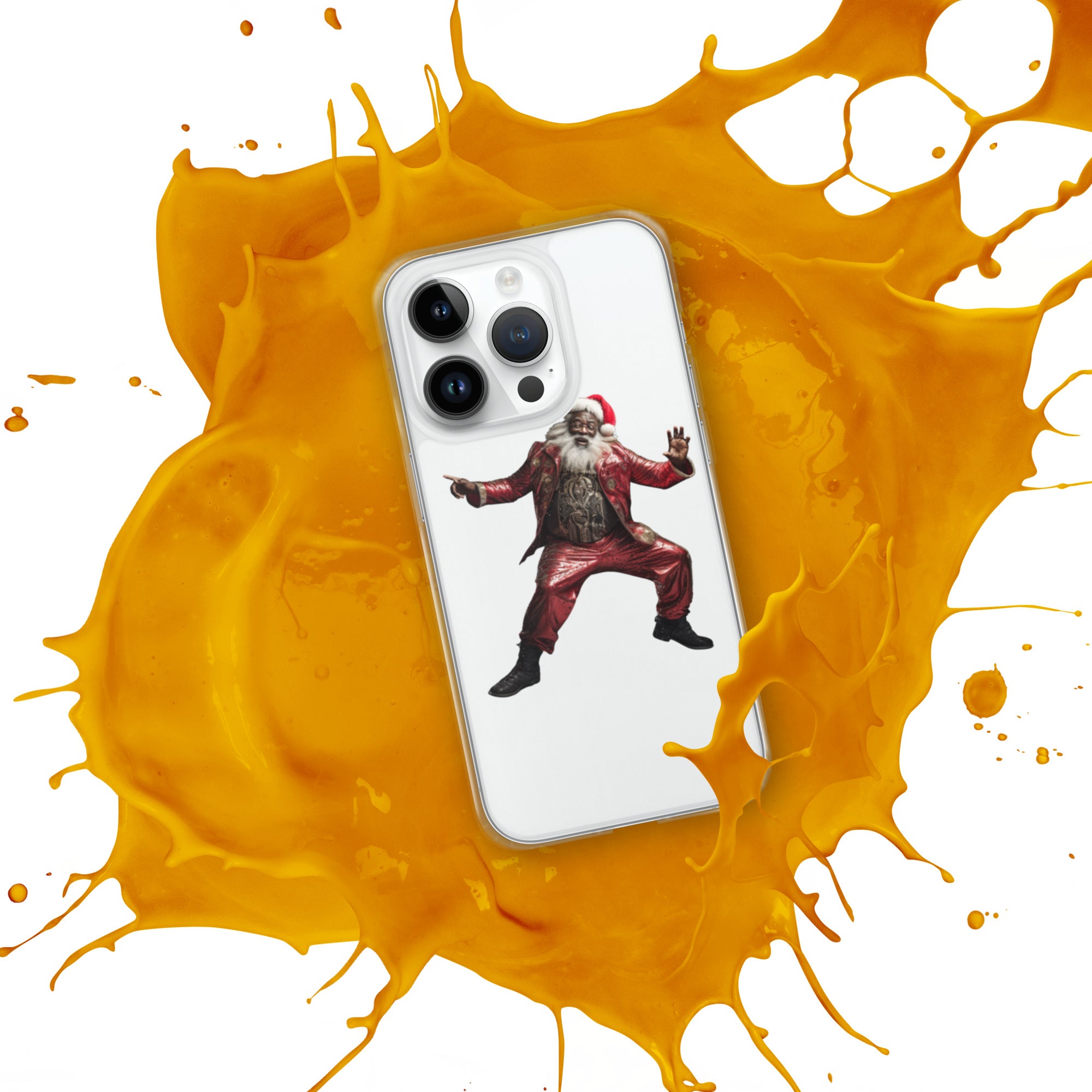 Black Santa Clear Case for iPhone® - ShopEbonyMonique