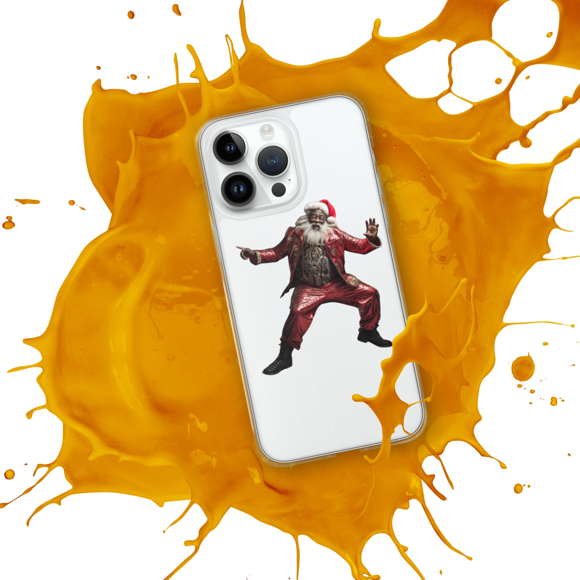 Black Santa Clear Case for iPhone® - ShopEbonyMonique