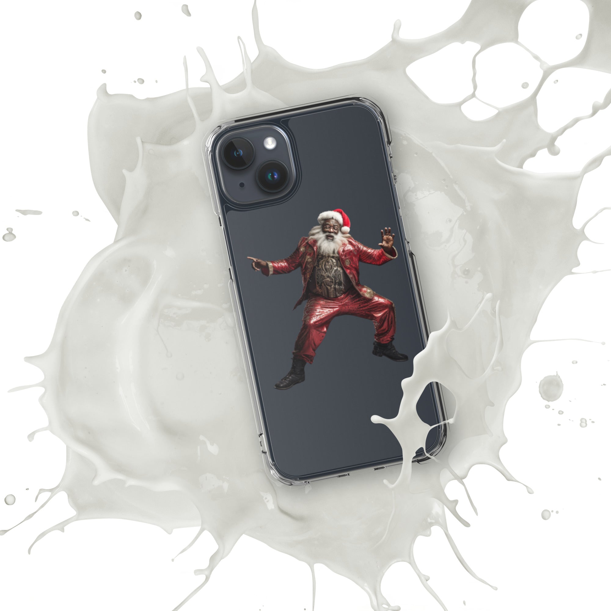 Black Santa Clear Case for iPhone® - ShopEbonyMonique
