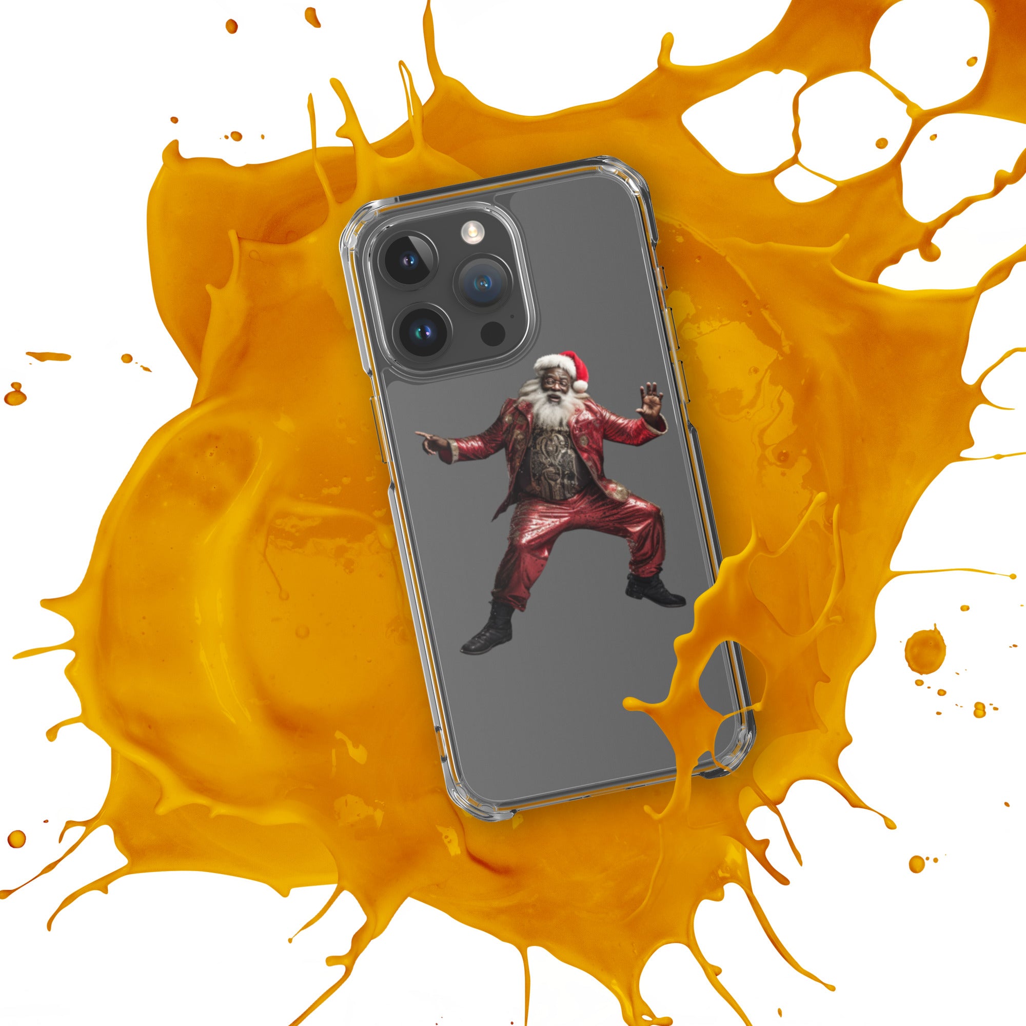 Black Santa Clear Case for iPhone® - ShopEbonyMonique