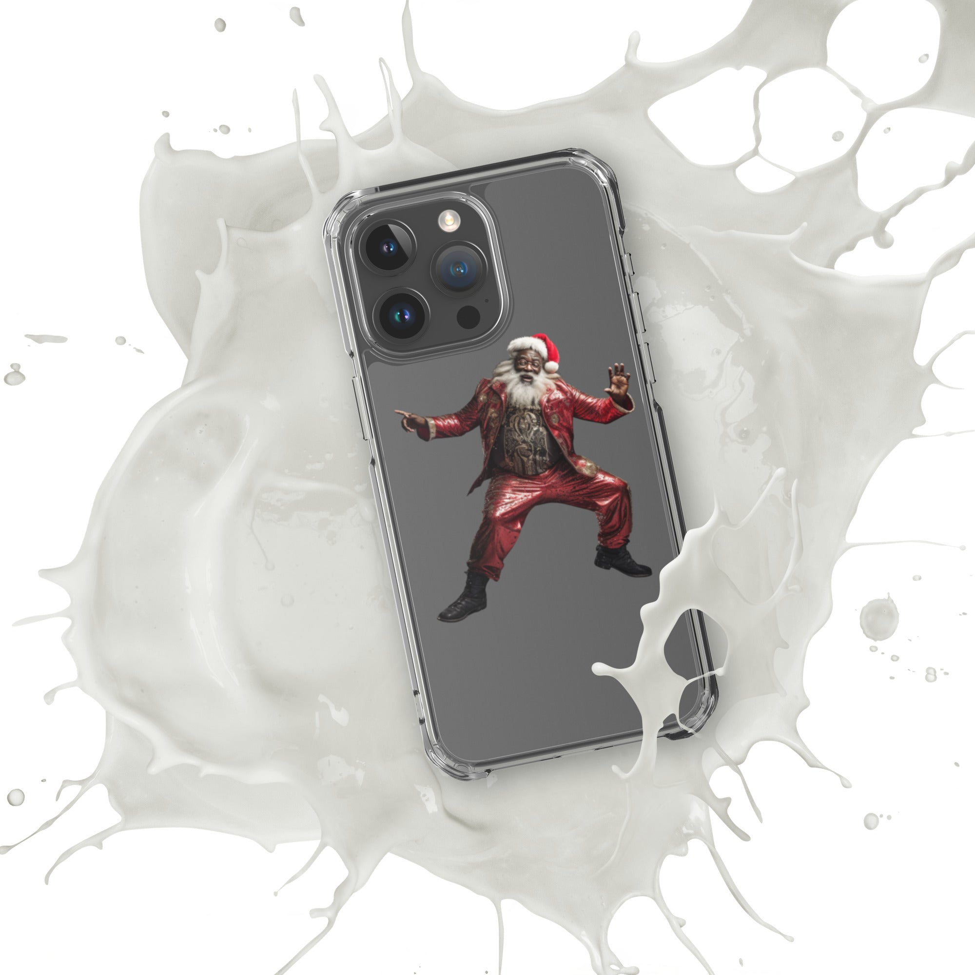 Black Santa Clear Case for iPhone® - ShopEbonyMonique