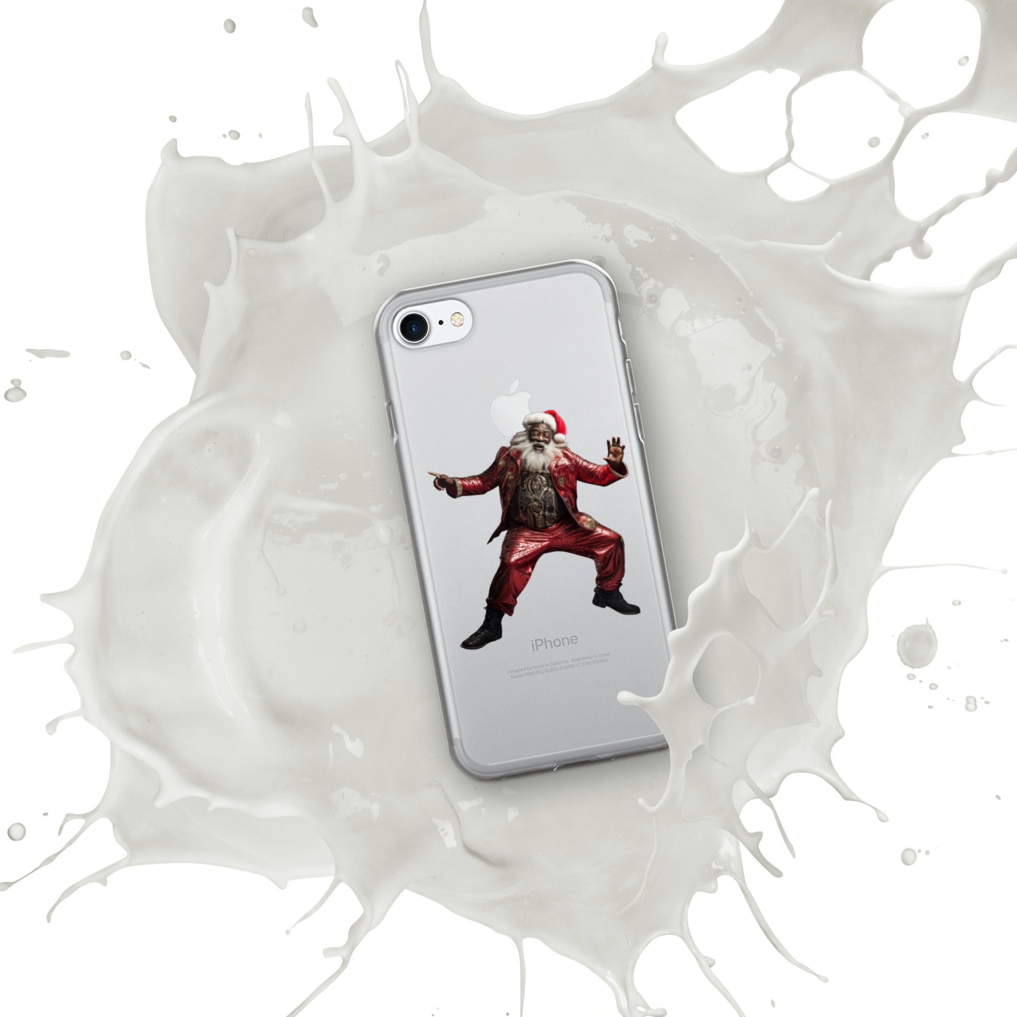 Black Santa Clear Case for iPhone® - ShopEbonyMonique