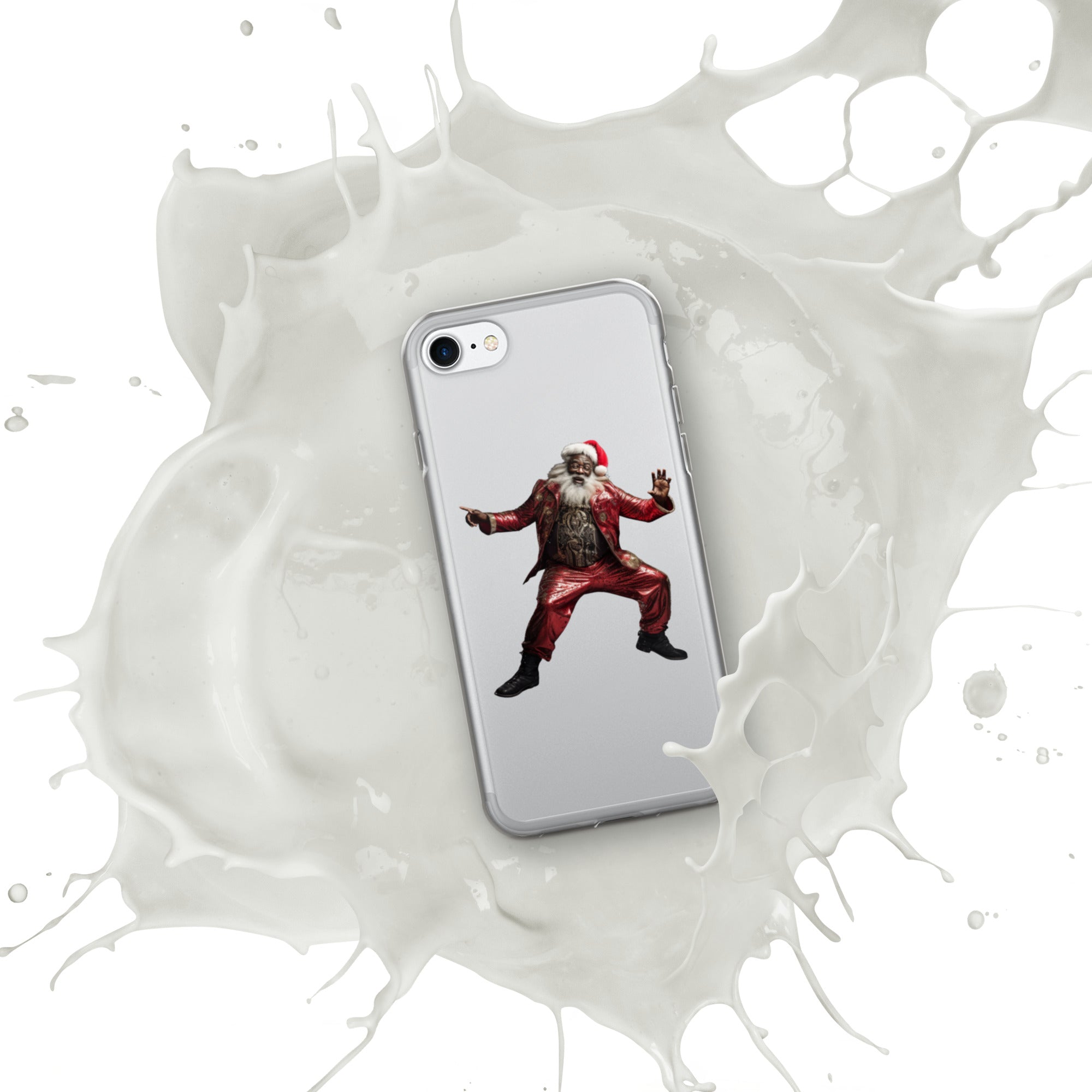 Black Santa Clear Case for iPhone® - ShopEbonyMonique