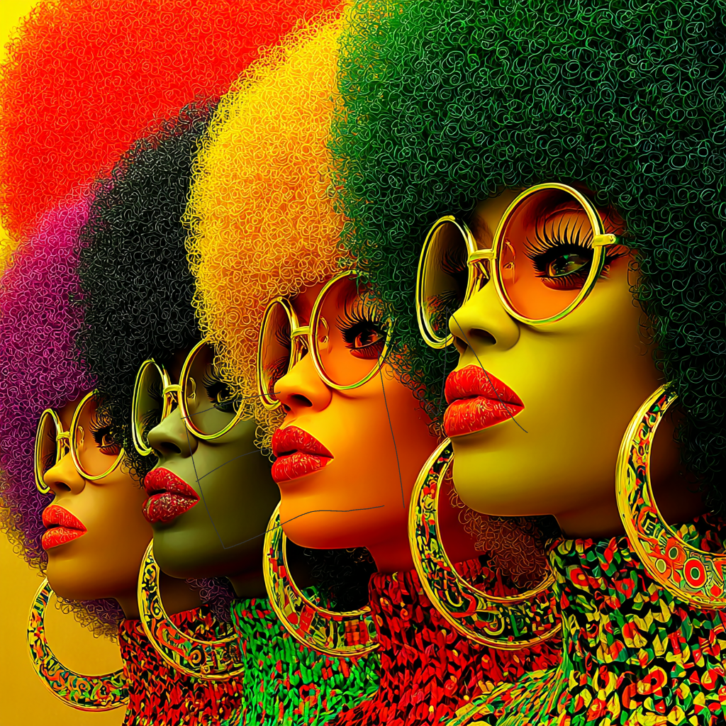 Sisters in Color digital art PNG by Ebony Monique