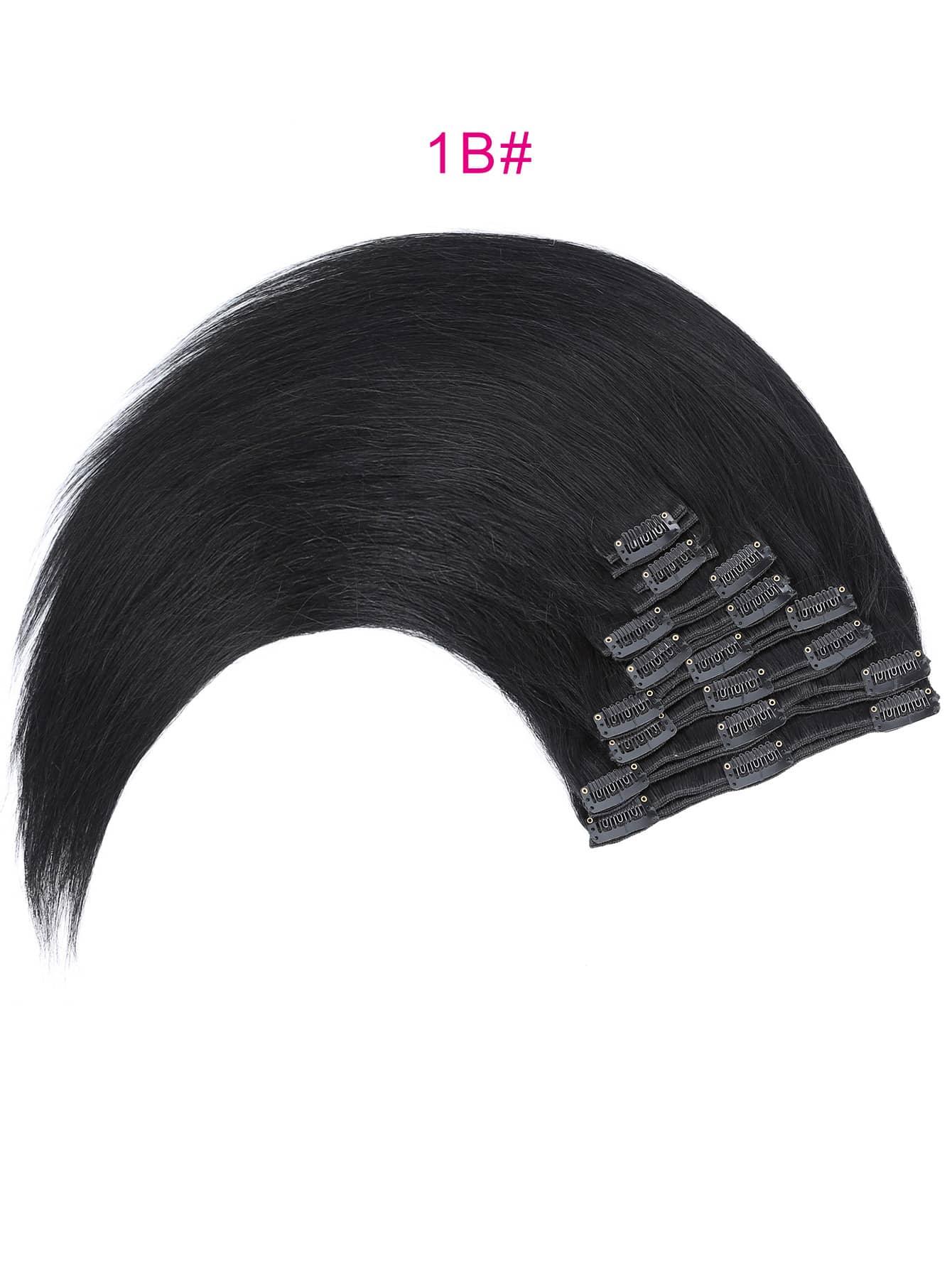 EM 8pcs Clip In Straight Human Hair - ShopEbonyMonique
