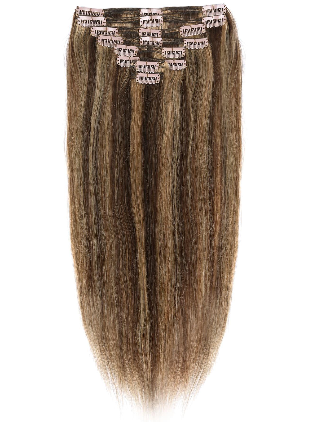 EM 8pcs Clip In Straight Human Hair - ShopEbonyMonique
