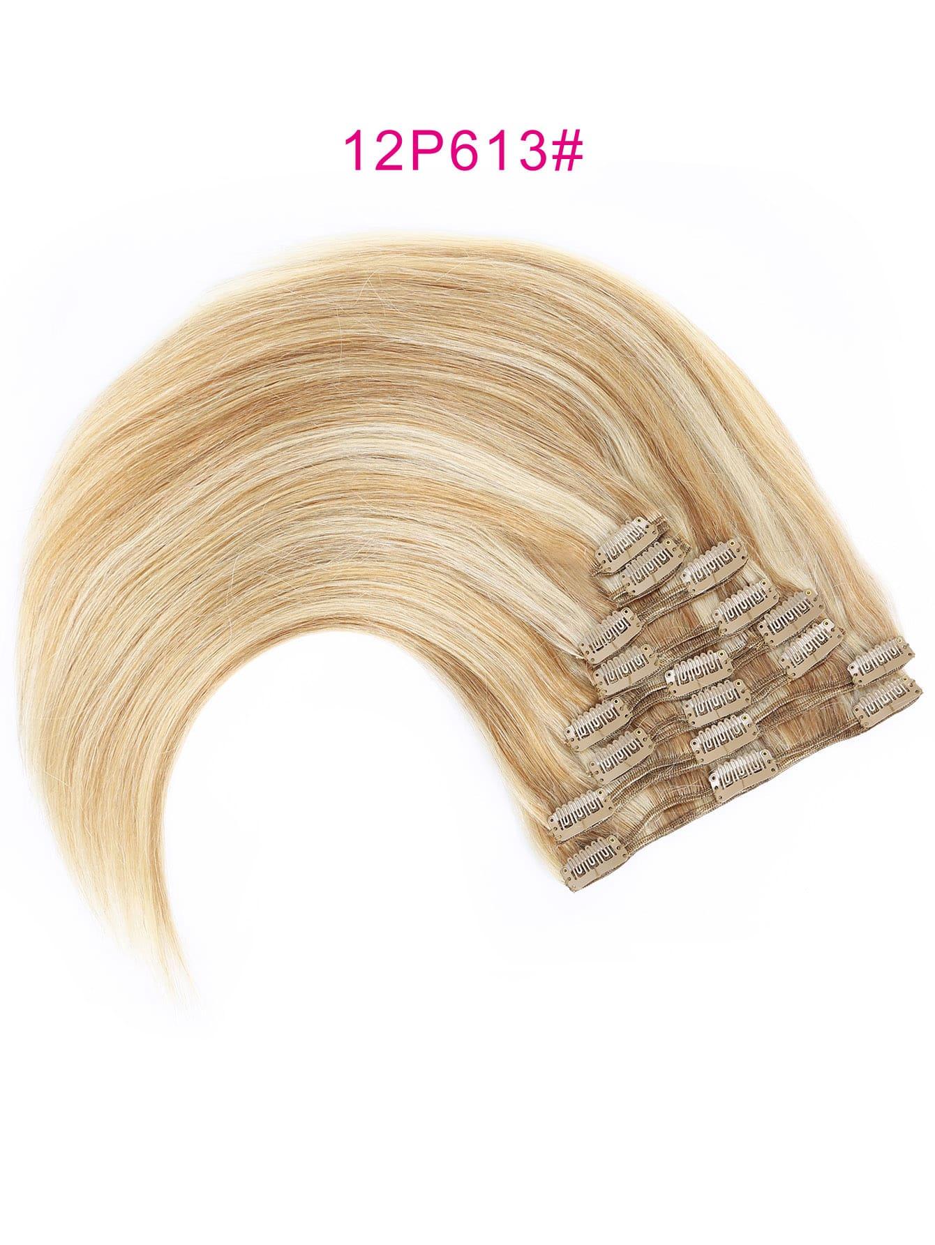 EM 8pcs Clip In Straight Human Hair - ShopEbonyMonique
