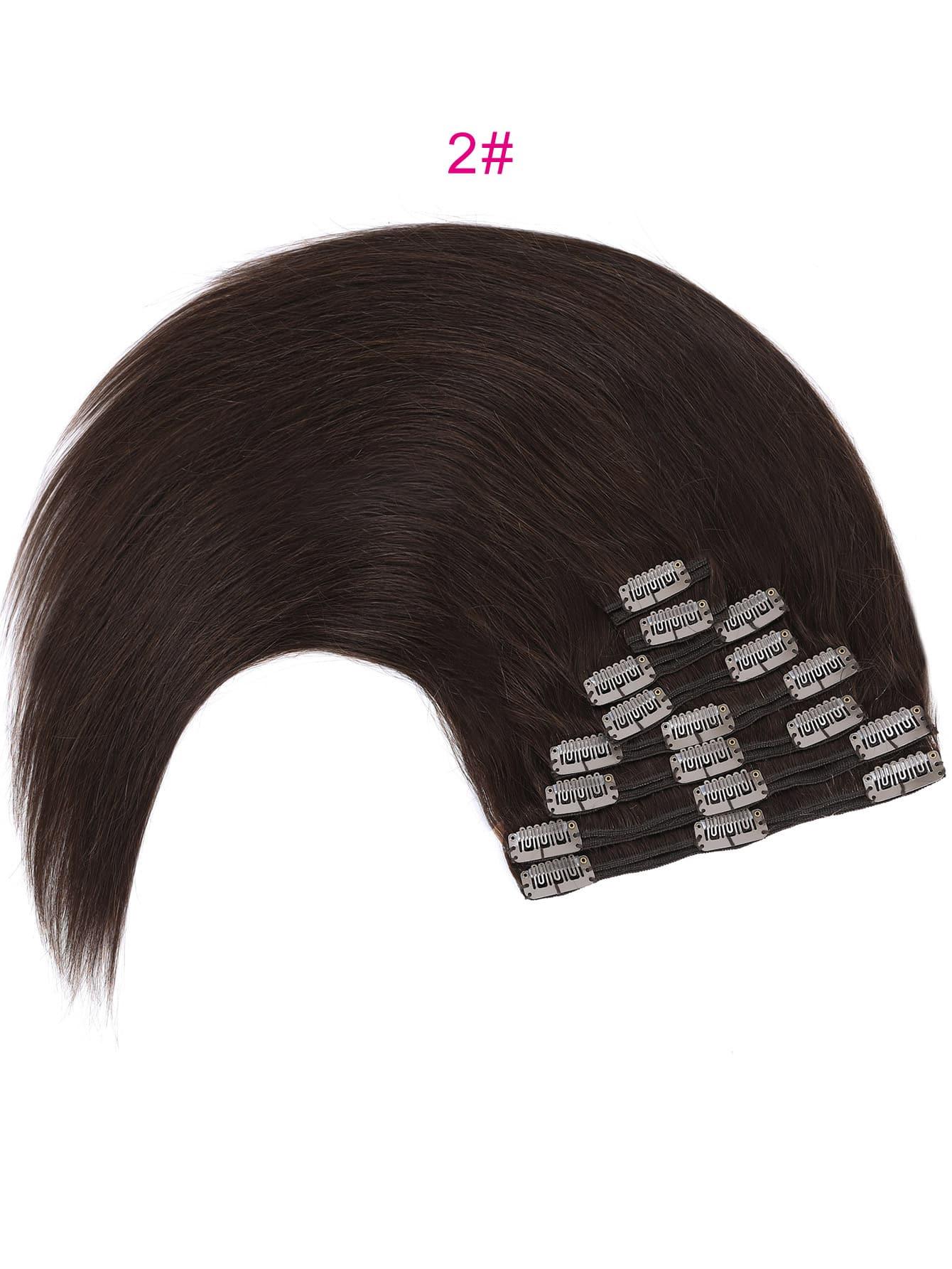 EM 8pcs Clip In Straight Human Hair - ShopEbonyMonique