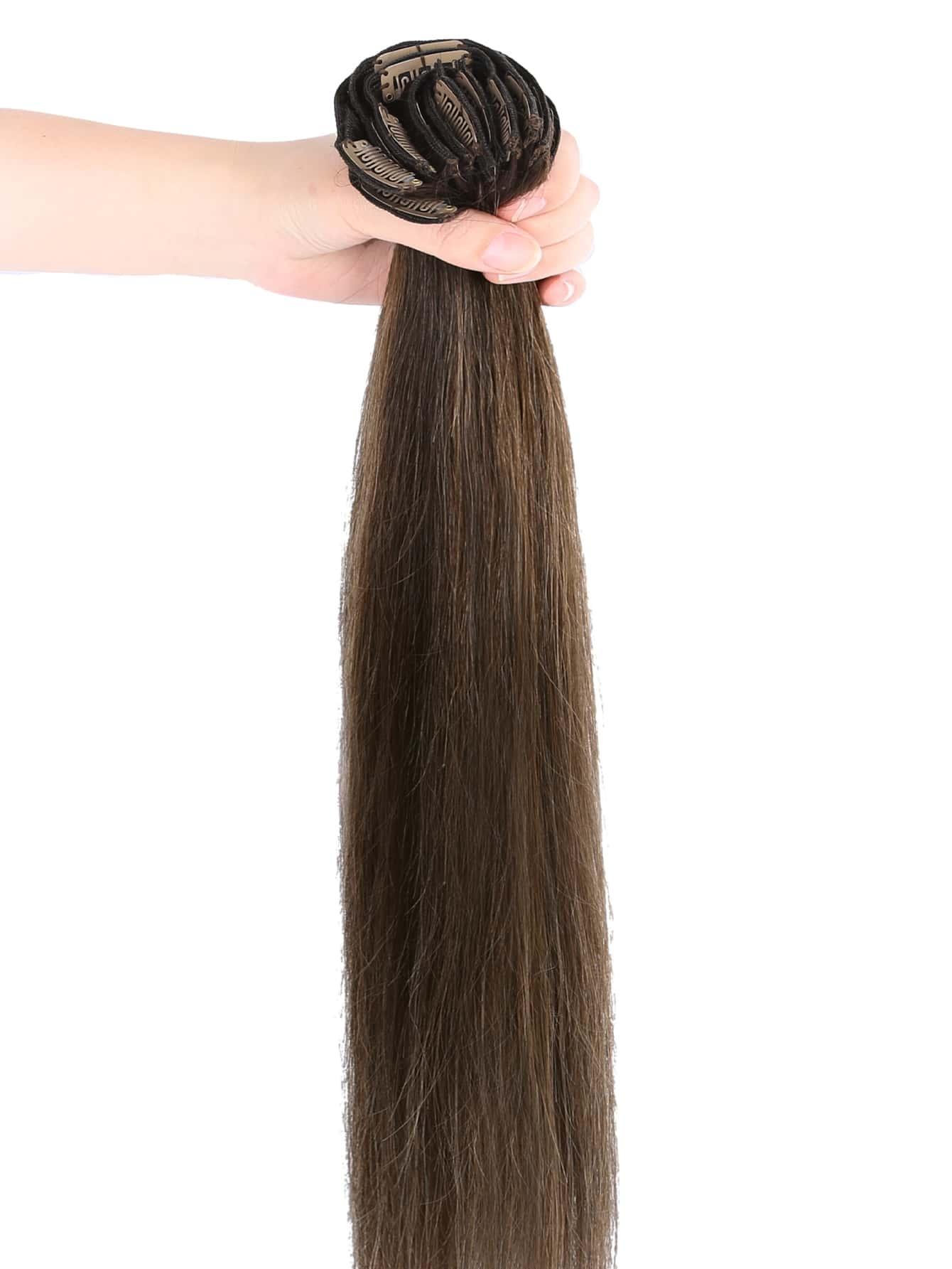 EM 8pcs Clip In Straight Human Hair - ShopEbonyMonique
