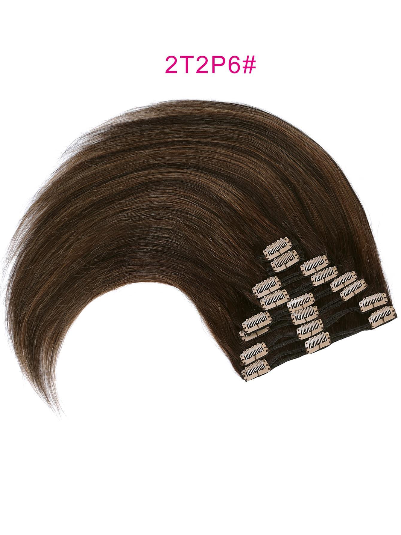 EM 8pcs Clip In Straight Human Hair - ShopEbonyMonique