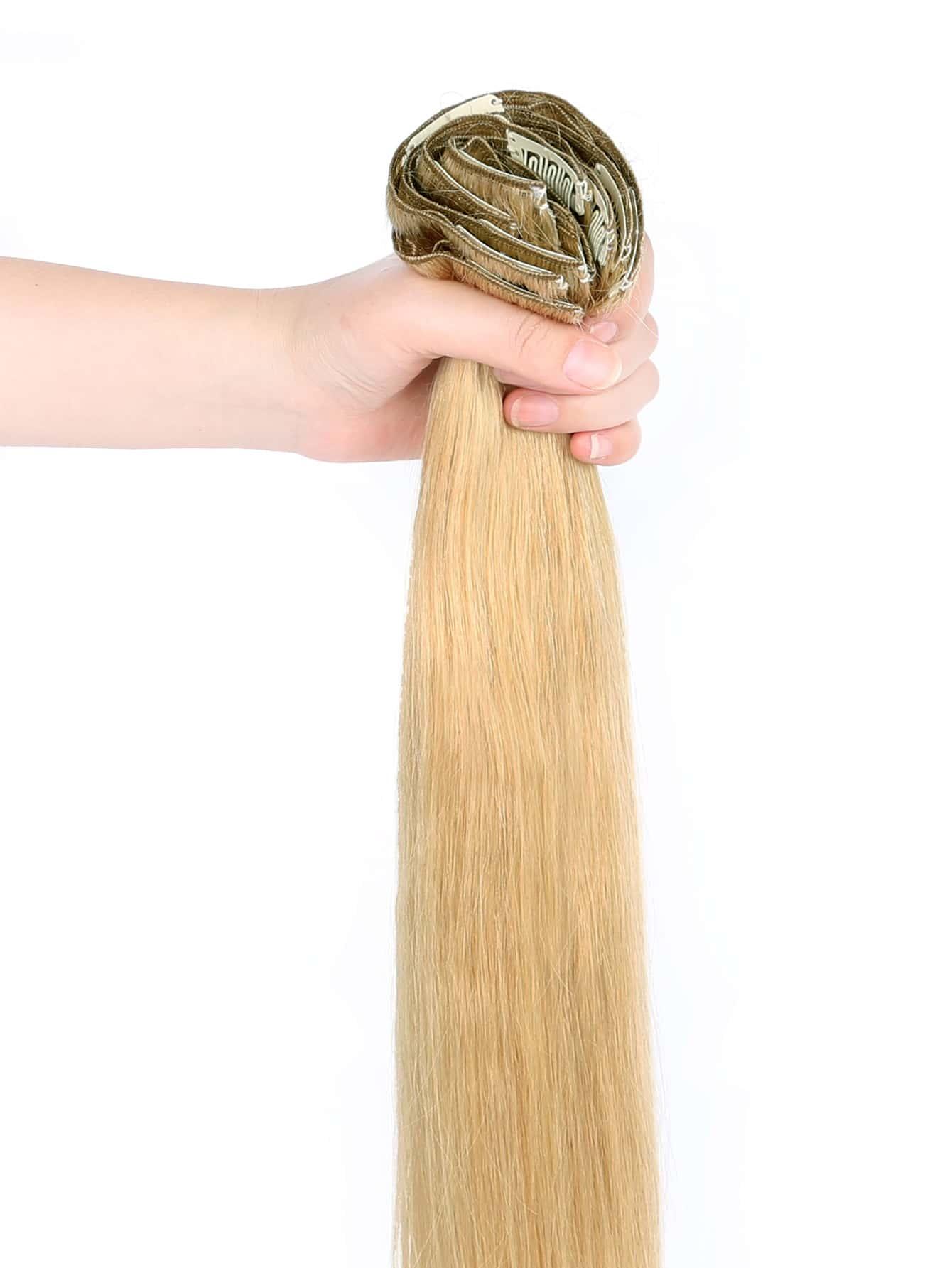 EM 8pcs Clip In Straight Human Hair - ShopEbonyMonique