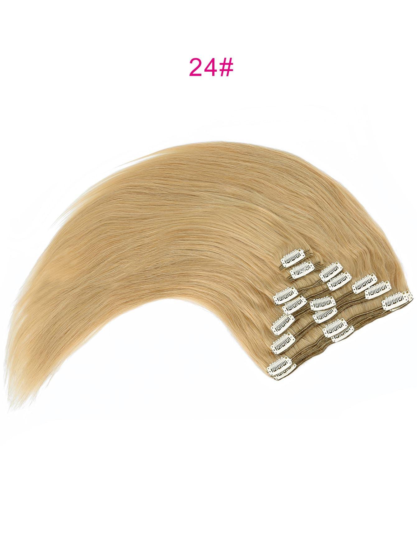 EM 8pcs Clip In Straight Human Hair - ShopEbonyMonique