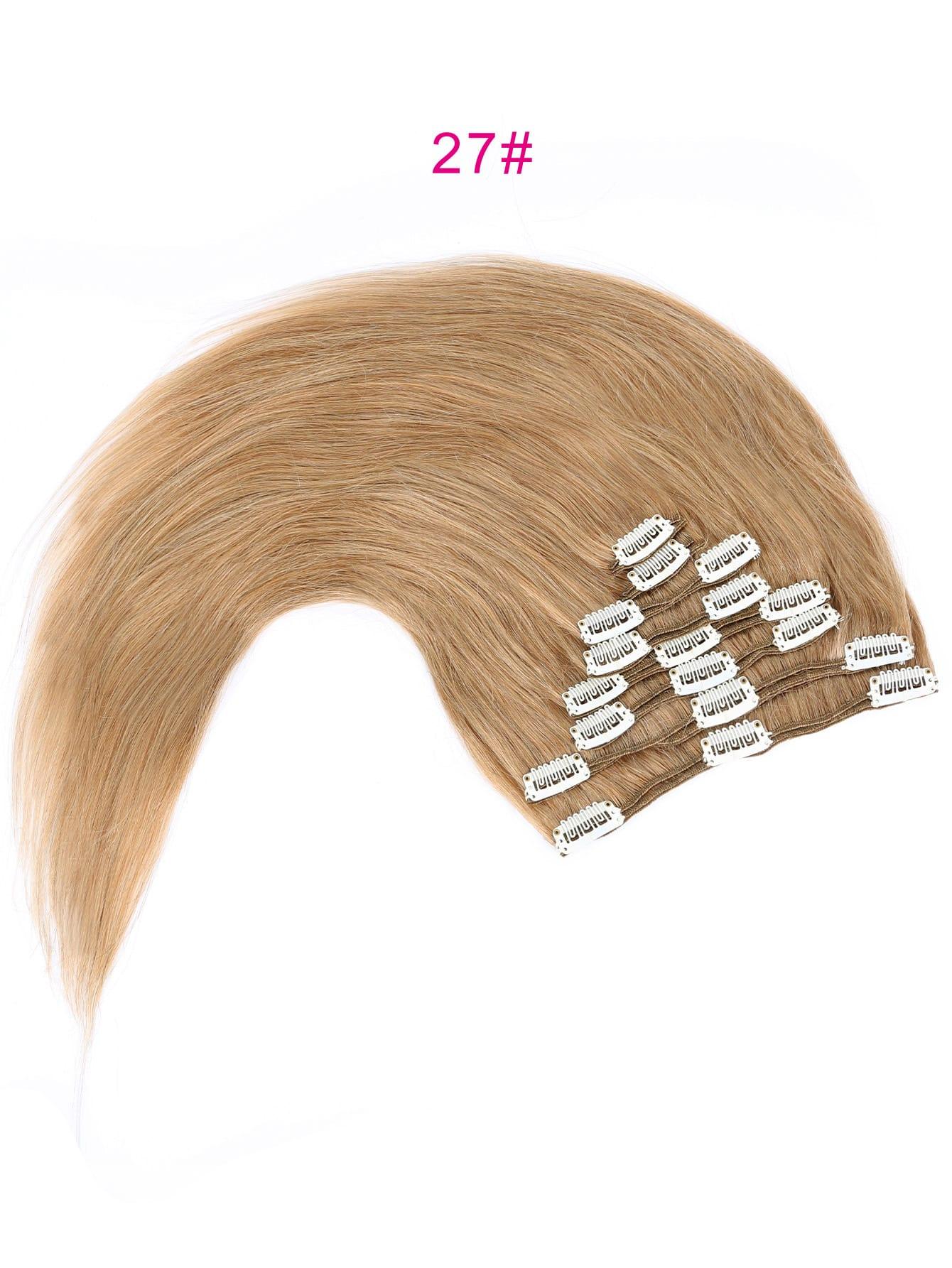 EM 8pcs Clip In Straight Human Hair - ShopEbonyMonique