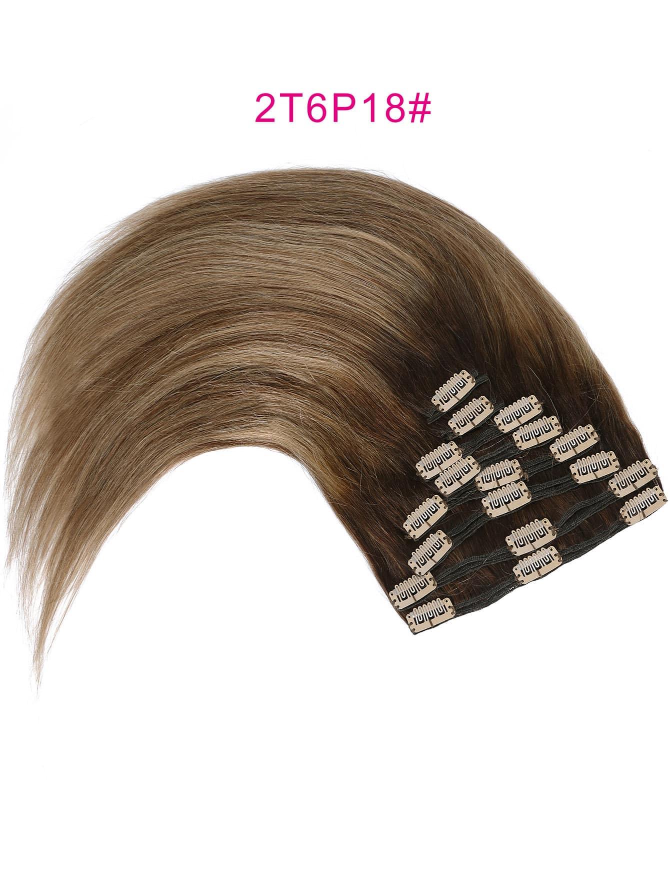 EM 8pcs Clip In Straight Human Hair - ShopEbonyMonique