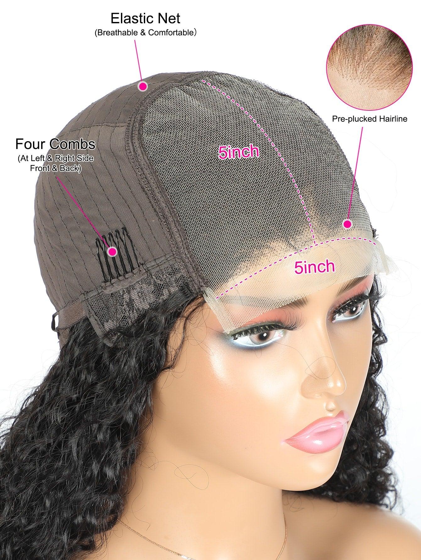 EM 5*5 Lace Front Bob Curly Human Hair Wig - ShopEbonyMonique