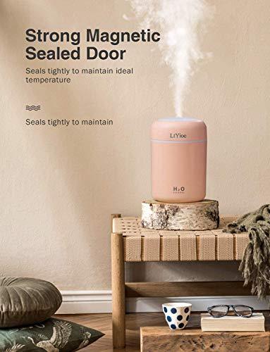 LtYioe Colorful Cool Mini Humidifier, USB Personal Desktop Humidifier for Car, Office Room, Bedroom,etc. Auto Shut-Off, 2 Mist Modes, Super Quiet. (Pink) - ShopEbonyMonique