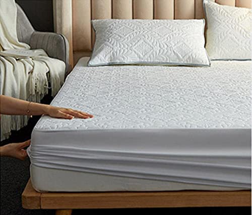 WCZDJ Mattress Protector, Deep Pocket Mattress Thick Waterproof Quilted Deep Pockets Fitted Sheets,Old Man Kids Solid Color Non Slip Printing Bed Sheets Grey 150cm*200cm - ShopEbonyMonique