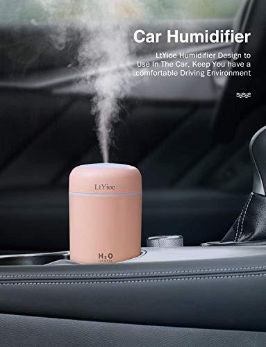 LtYioe Colorful Cool Mini Humidifier, USB Personal Desktop Humidifier for Car, Office Room, Bedroom,etc. Auto Shut-Off, 2 Mist Modes, Super Quiet. (Pink) - ShopEbonyMonique