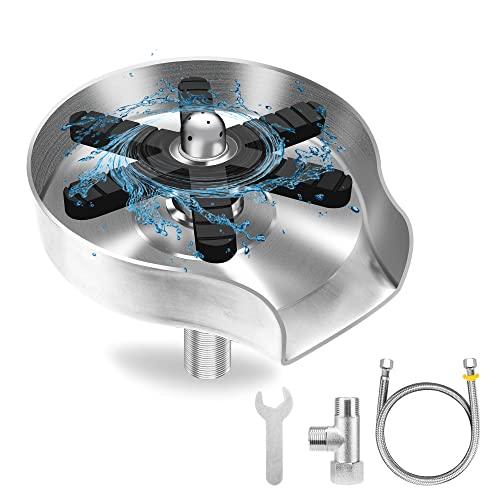 PIPPONER Upgrade 360°Rotating Spout Cup Washer for Sink,High-Pressure Spray Holes Glass Rinser for Kitchen Sink,Stainless Steel Glass Washer for Kitchen Sink,Bottle Washer for Sink.(Brushed Nickel) - ShopEbonyMonique