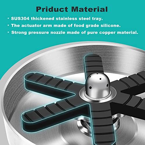 PIPPONER Upgrade 360°Rotating Spout Cup Washer for Sink,High-Pressure Spray Holes Glass Rinser for Kitchen Sink,Stainless Steel Glass Washer for Kitchen Sink,Bottle Washer for Sink.(Brushed Nickel) - ShopEbonyMonique