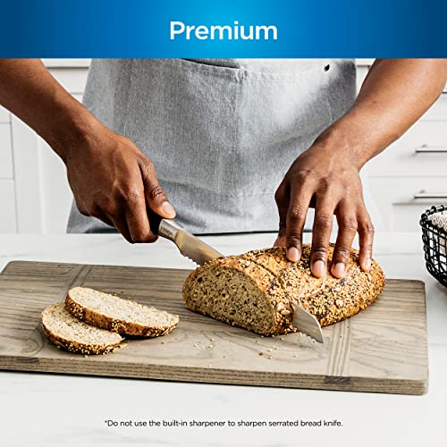 Ninja K52015 Foodi NeverDull 15 Piece Premium Knife System, Wood Series Block, German Stainless Steel, with Built-in Sharpener, Stainless Steel/Walnut - ShopEbonyMonique