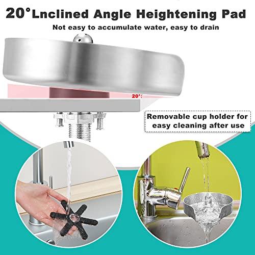 PIPPONER Upgrade 360°Rotating Spout Cup Washer for Sink,High-Pressure Spray Holes Glass Rinser for Kitchen Sink,Stainless Steel Glass Washer for Kitchen Sink,Bottle Washer for Sink.(Brushed Nickel) - ShopEbonyMonique