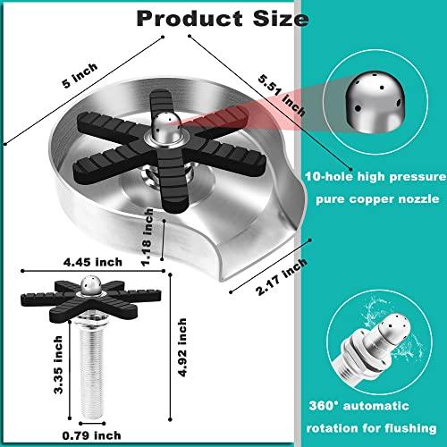 PIPPONER Upgrade 360°Rotating Spout Cup Washer for Sink,High-Pressure Spray Holes Glass Rinser for Kitchen Sink,Stainless Steel Glass Washer for Kitchen Sink,Bottle Washer for Sink.(Brushed Nickel) - ShopEbonyMonique