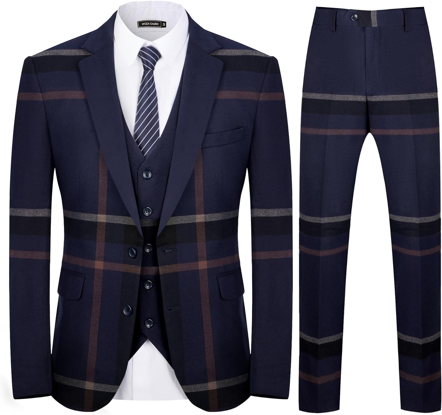 Men’s 3-Piece Plaid Suit - ShopEbonyMonique