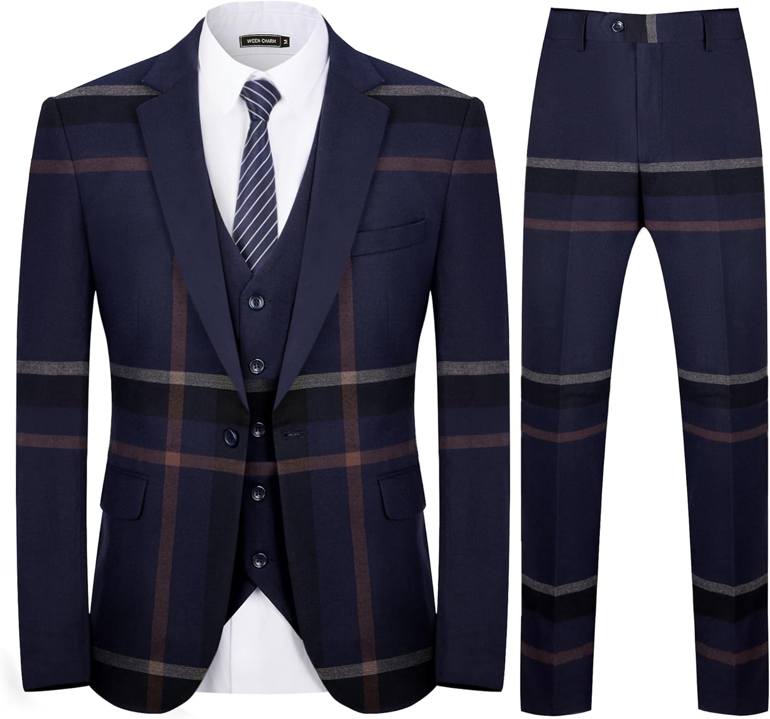 Men’s 3-Piece Plaid Suit - ShopEbonyMonique