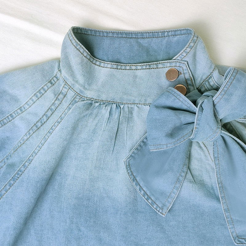 Bubble Blue Denim Top - ShopEbonyMonique